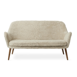 Warmes Nordic Dwell 2-Sitzer-Sofa Schaffell Moonlight