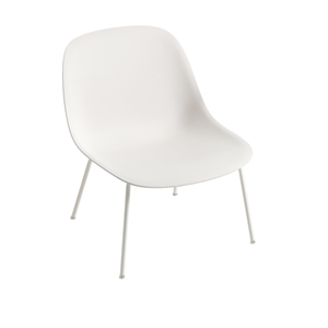 Muuto Fiber Sessel mit Holzgestell Naturweiß/ Weiß
