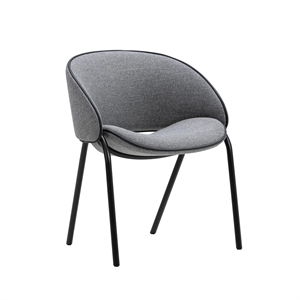 Wendelbo Folium Esszimmerstuhl mit Lederbezug Agata 04/ Schwarz Parma-Leder
