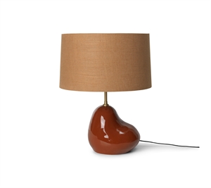 Ferm Living Hebe Tischlampe, Klein , Terrakotta mit Curry- Lampenschirm