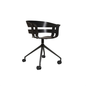 Design House Stockholm Wick Drehstuhl mit Rollen, Schwarz/ Grau
