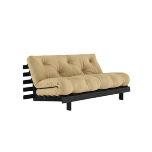 Karup Roots Schlafsofa mit Roots Matratze 160x200 Beige/ Schwarz Lackiert