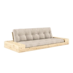 Karup Base Schlafsofa mit Seitenkasten und 5-lagiger Matratze Klar/Beige
