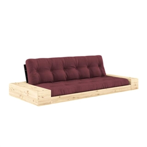 Karup Base Schlafsofa mit Seitenkasten und 5-lagiger Matratze Schwarz/Bordeaux