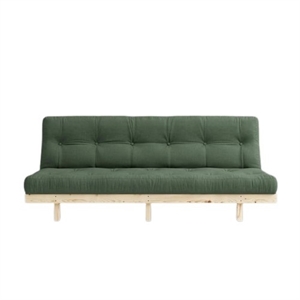Karup Lean Schlafsofa mit 5-lagiger Matratze 130x190 Olivgrün/Roh