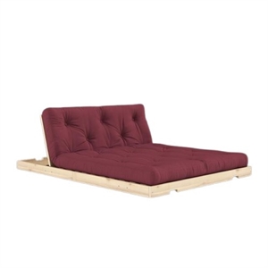 Karup Klapp-Schlafsofa mit Matratze 140x200 Bordeaux/Roh