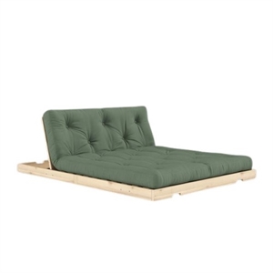 Karup Klapp-Schlafsofa mit Matratze 140x200 Olivgrün/Roh