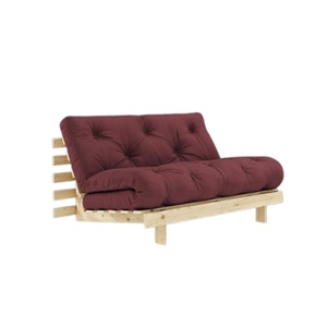 Karup Roots Schlafsofa mit Matratze 140x200 710 Bordeaux/Roh