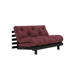 Karup Roots Schlafsofa mit Roots Matratze 140x200 Bordeaux/Schwarz Lackiert