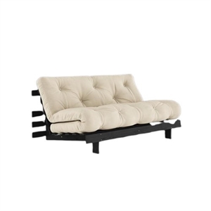Karup Roots Schlafsofa mit Roots Matratze 160x200 Beige/ Schwarz Lackiert