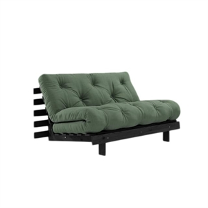 Karup Roots Schlafsofa mit Roots Matratze 140x200 Olivgrün/ Schwarz Lackiert