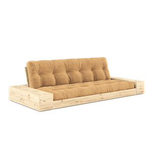 Karup Design Lampensockel Schlafsofa mit Seitenkasten und 5-lagiger Matratze, Klar/Fudge Brown