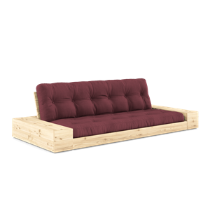 Karup Design Lampensockel -Schlafsofa mit Seitenkasten und 5-lagiger Matratze, Klar/Bordeaux