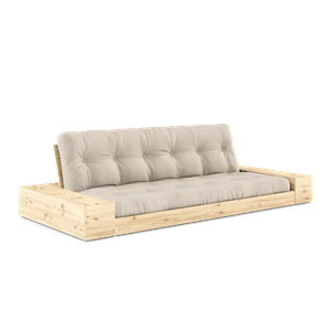 Karup Design Lampensockel Schlafsofa mit Seitenkasten und 5-Lagen-Matratze, Klar/ Beige