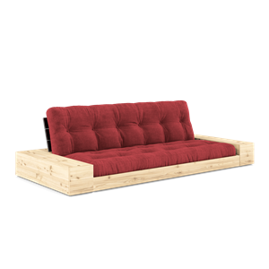 Karup Design Lampensockel Schlafsofa mit Seitenkasten und 5-Lagen-Matratze Nachtschwarz/Rubinrot