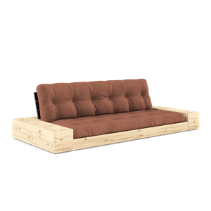 Karup Design Lampensockel -Schlafsofa mit Seitenkasten und 5-lagiger Matratze, Nachtschwarz/Tonbraun