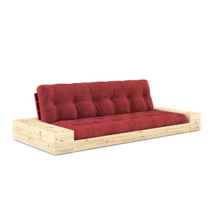 Karup Design Lampensockel Schlafsofa mit Seitenkasten und 5-lagiger Matratze Mohnrot/Rubinrot