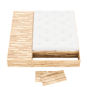 Karup Kellerbettgestell 160x200 mit Aufbewahrungsbank, roh