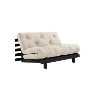 Karup Design Roots Schlafsofa mit Roots-Matratze 140x200 Beige/ Schwarz Lackiert