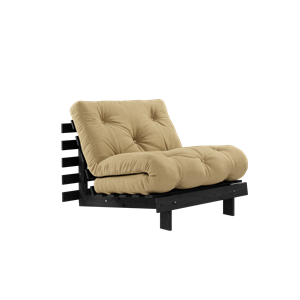 Karup Design Roots Schlafsofa mit Matratze 90x200 Nachtschwarz/ Beige