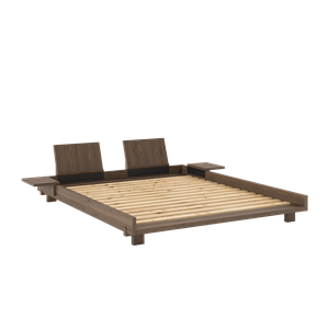 Karup Design Social Bettgestell mit 2 Rückenlehnen & Beistelltisch 160x200 Carob Brown