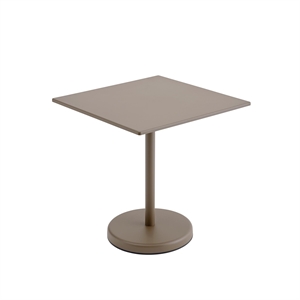Muuto Linear Stahl-Café-Gartentisch 73x70 cm Taupe