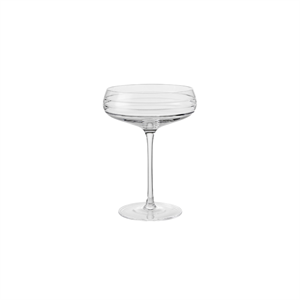 Louise Roe Champagner Coupe, dreifach Cut Champagnerglas, 4er-Set, Klar