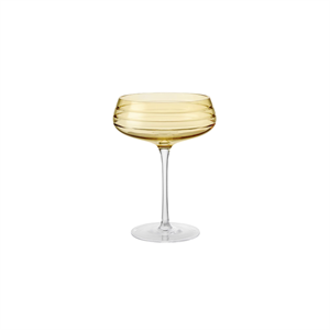 Louise Roe Champagner Coupe, dreifach Cut Champagnerglas, 4er-Set, Bernstein