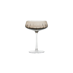 Louise Roe Champagner Coupe, Single Cut Champagnerglas, 4er-Set, Rauch