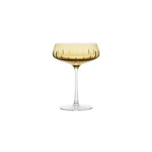 Louise Roe Champagner Coupe, Single Cut Champagnerglas, 4er-Set, Bernstein