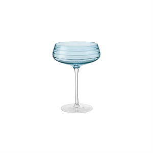 Louise Roe Champagner Coupe, dreifach Cut Champagnerglas, 4er-Set, Blau