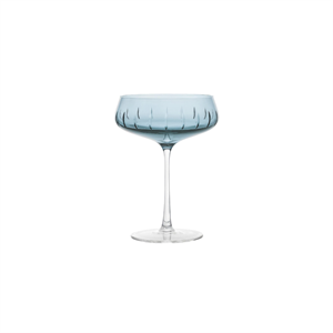 Louise Roe Champagner Coupe, Single Cut Champagnerglas, 4er-Set, Blau