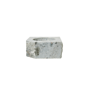 Louise Roe Gallery Object Stone Kerzenständer, niedrig, grüner Wiener Marmor