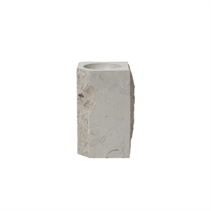 Louise Roe Gallery Object Stone Kerzenständer hoch, grauer Cadoico-Marmor