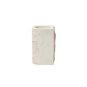 Louise Roe Gallery Object Stone Kerzenständer hoch, Beige, Travertin