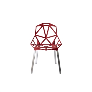 Magis Chair One 4-Bein Esszimmerstuhl Eloxiert/ Rot