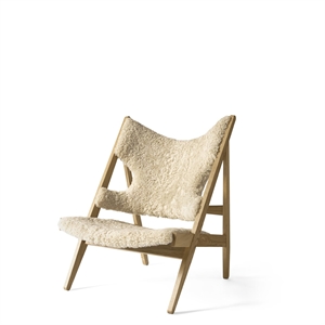 MENU Knitting Sessel Schaffell Gepolstert mit Basis Aus Natureiche
