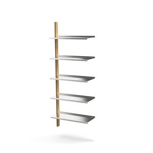 Mazo MOD Modell 2 Regalsystem 1x1925 Schiene + 5 Regalböden Eiche/ Aluminium