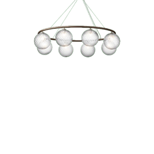 Nuura Miira 8 Ovaler Kronleuchter Bronze/Optik Klar