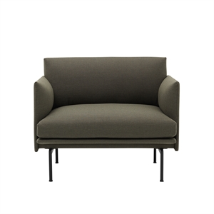 Muuto Outline Sessel Gepolstert Fiord 961/Schwarze Basis