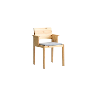 Vaarnii 016 Maasto Esszimmerstuhl mit Armlehne und Gepolstertem Sitz, Natur/Quadratisch 0134