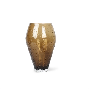 Ro Collection Vase aus zerbrochenem Glas , Groß, Sepiabraun