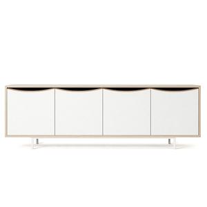 Decotique Sand TV-Bank Weiß/Eiche