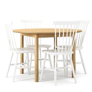 Department Wood Esstisch-Set Eiche/ Weiß