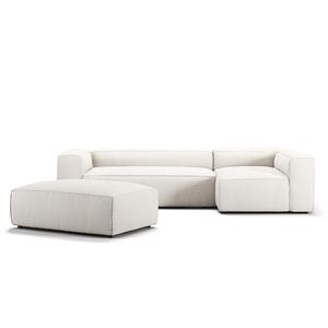 Decotique Grand 4-Sitzer Sofa Divan Open End mit Fußhocker Rechts Steam/ Weiß