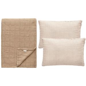 Decotique Klassisches Kissen- und Deckenset Beige
