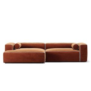Decotique Grand Hue 3-Sitzer Sofa Chaiselongue Links Mondweiß/ Kupfer