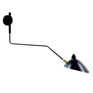 Serge Mouille Applique 1 Wandlampe Schwarz/Messing mit Riss