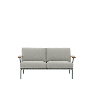 Muuto Settle Outdoor 2-Sitzer Sofa Ribbed Weave 2/ Dunkelgrün