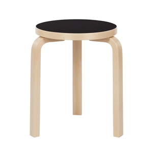 Artek 60 Hocker, schwarz laminiertes Birke